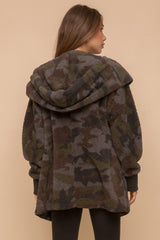 oh so soft hooded sherpa jacket - camo