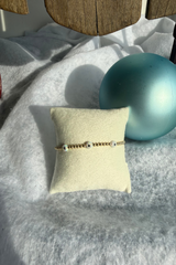 triple evil eye gold filled bracelet- opal