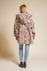 oh so soft hooded sherpa jacket - snake skin