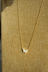 opal butterfly 14k gold filled necklace