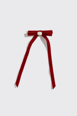 Kitsch Holiday Velvet & Gemstone Bow Hair Clip
