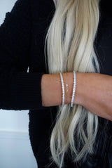 the jackie stretchy tennis bracelet: gold