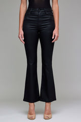 Hidden Happi Black Coated Stretch Flare Jean