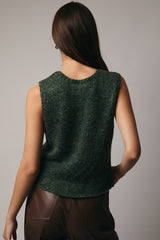 holly green button down vest