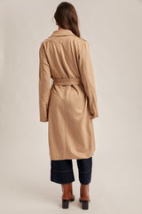 classic camel microsuede trench coat