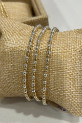 two tone classic ball bead gold filled bracelet - 3mm