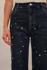 Charmed High Waist Wide Leg Denim Jeans