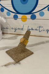 Rose Quartz 18K Plated Stainless Steel Ring