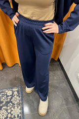 collegiate navy cloud fleece flare pants