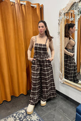 90s chic plaid jumpsuit