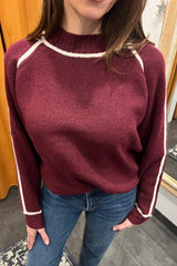 cranberry bliss mock neck sweater