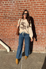 wild west oversized graphic knit top