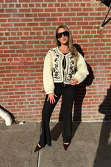 fearless floral embroidered quilted jacket