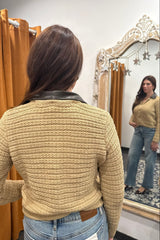 high society detachable collar cardigan