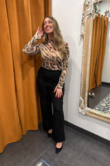 gone wild zebra printed mesh top