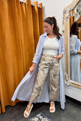 romantic floral barrel jeans