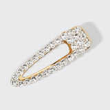 metal rhinestone large open shape hair clip 1pc- gold