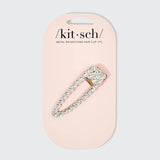 metal rhinestone large open shape hair clip 1pc- gold