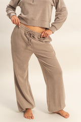 oh so relaxed fit sweatsuit set - dusty mocha