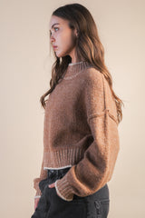 too cool for school knit sweater- mocha
