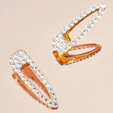 metal rhinestone large open shape hair clip 1pc- gold