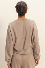 oh so relaxed fit sweatsuit set - dusty mocha