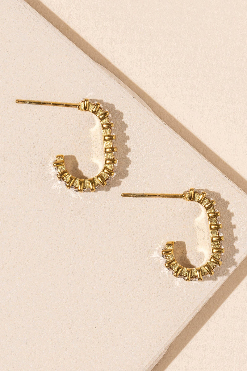 Baguette Gold Plated Stainless Steel Earrings