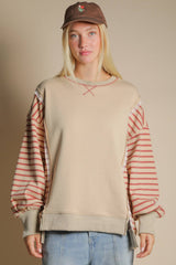 morning oversized striped knit top