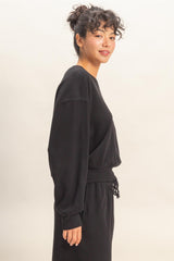 oh so soft relaxed fit sweatshirt- black