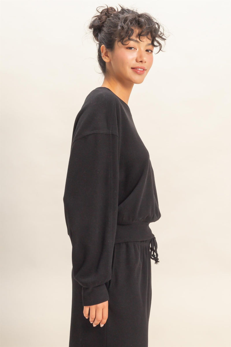 oh so soft relaxed fit sweatshirt- black
