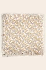 Classic Paisley Satin Bandana- Beige
