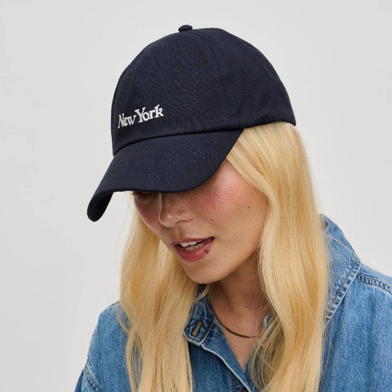 New York Embroidered Hat Baseball Cap: Navy