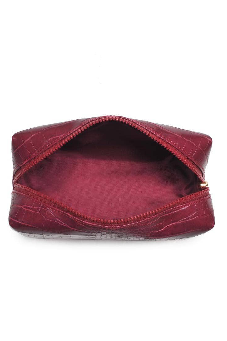 croc chic cosmetic pouch - red