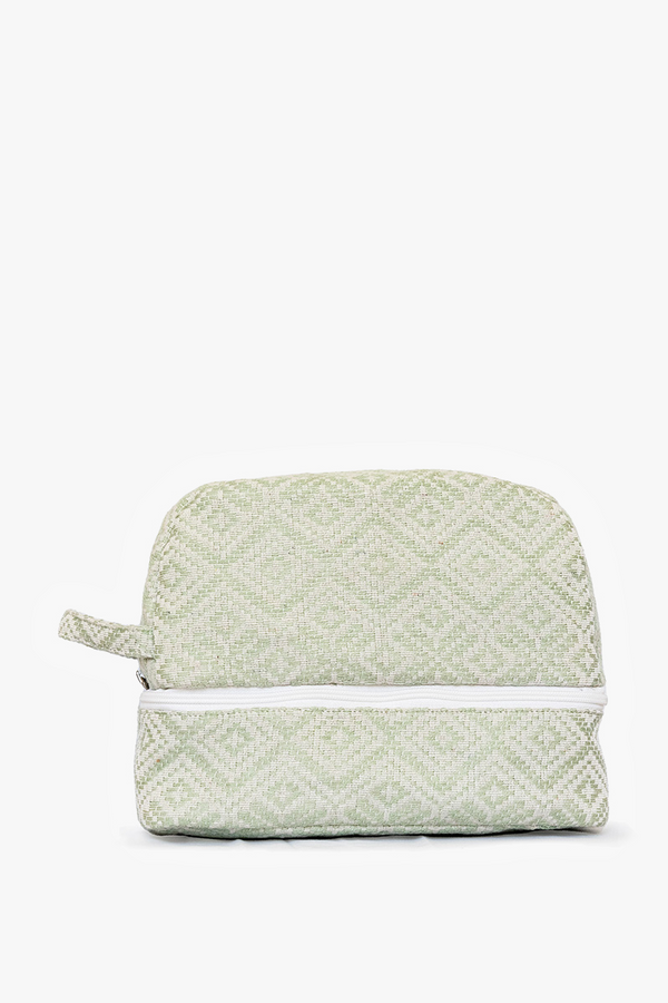 Theodora Top Zip Cotton Cosmetic Case: Mint