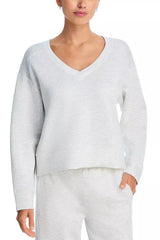 varsity grey cloud fleece v neck sweatshirt