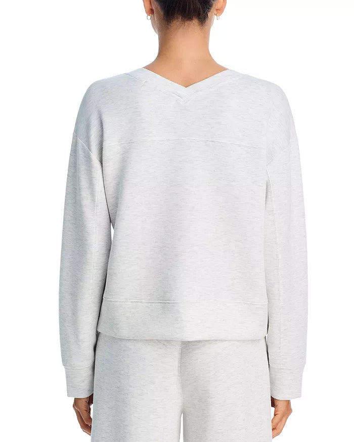varsity grey cloud fleece v neck sweatshirt