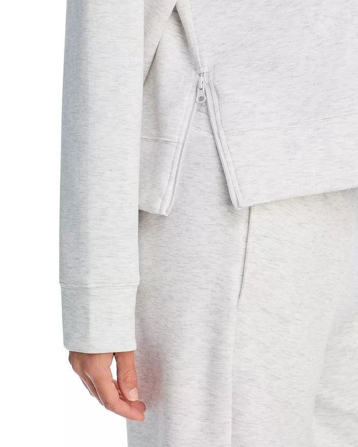 varsity grey cloud fleece v neck sweatshirt