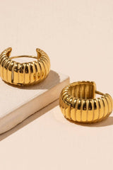 Scalloped 18K Gold Plated Earrings