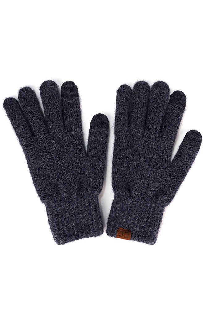 warm and cozy heather gloves- navy