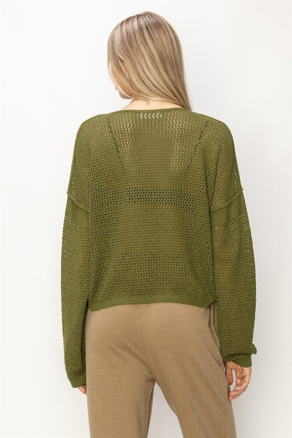 now you see me moss knit top