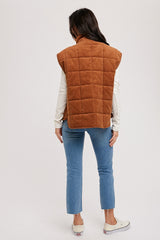 corduroy cozy quilted vest