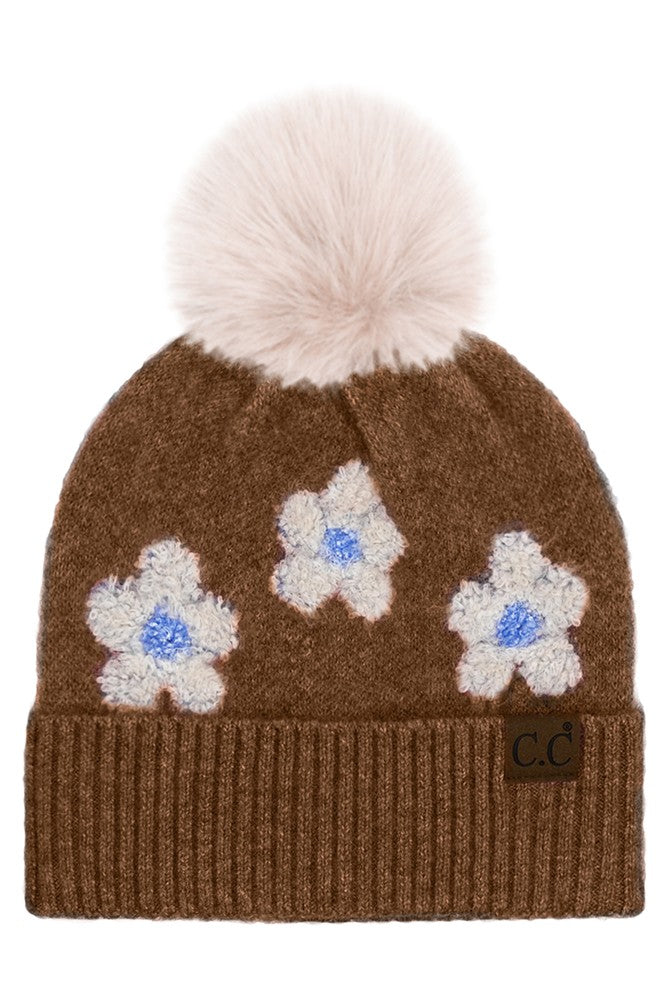 daisy chain beanie- brown