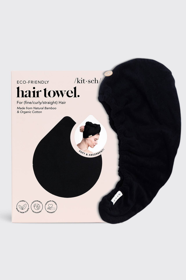 Kitsch Quick Dry Hair Towel - Eco Black