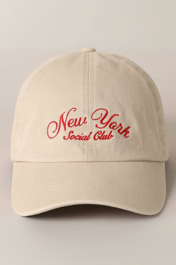 new york social club baseball hat - beige/red