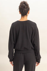 oh so relaxed fit sweatsuit set - black