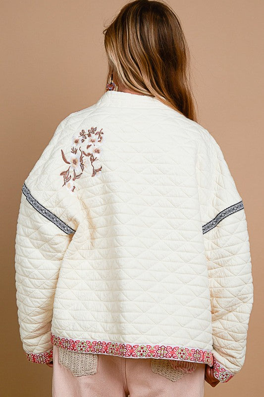 bohemian rose quilted jacket