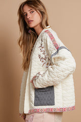 bohemian rose quilted jacket