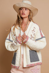 bohemian rose quilted jacket