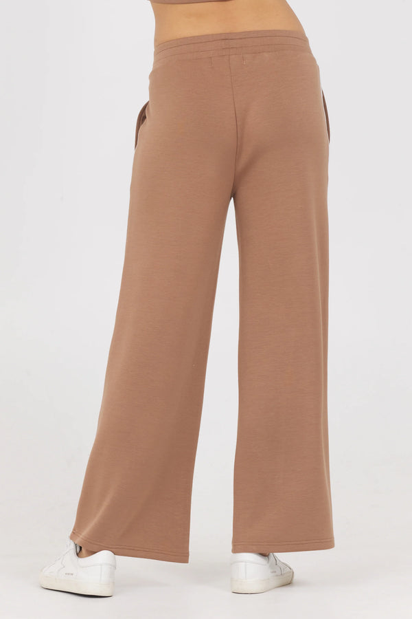 toffee cloud fleece wide leg pants