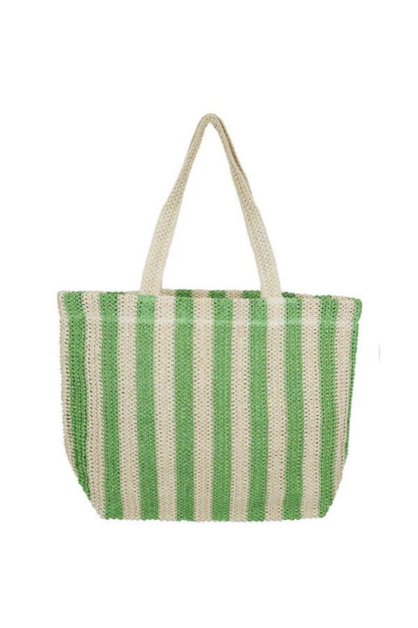 green oversized straw tote